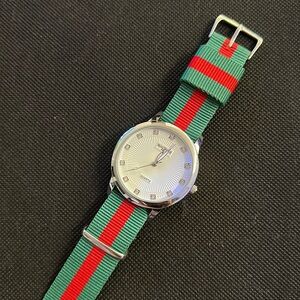 BADACE Women's Quartz Watch with Red and Green Nylon Strap